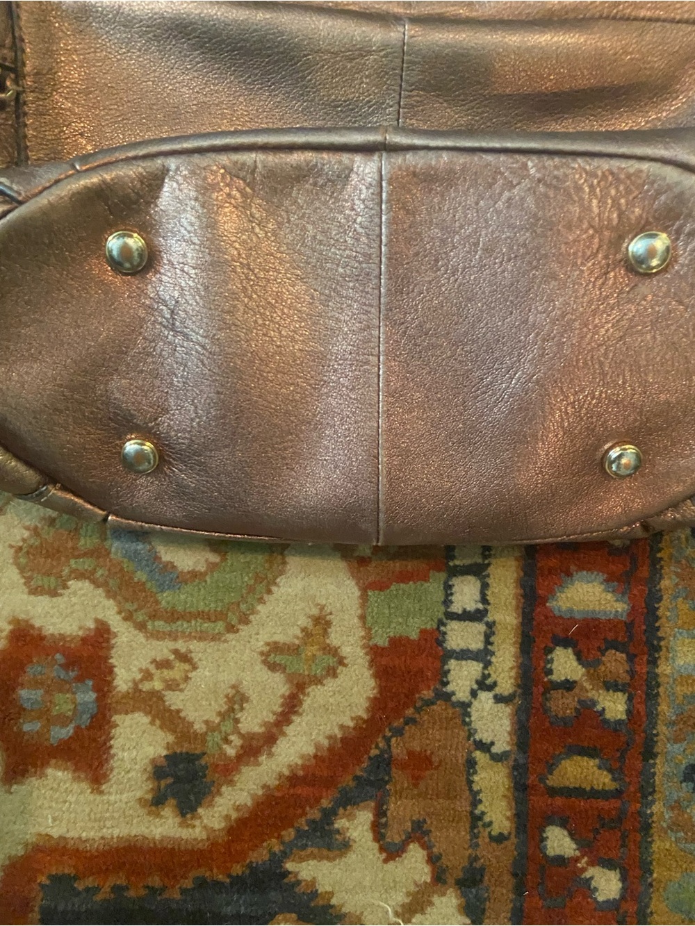 b. makowsky Metallic Bronze Shoulder Tote with Chain Trim - Picture 3 of 13